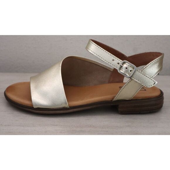Miz Mooz Women's Sz EUR 37 US 6.5-7 Gold Delphina European Leather Sandals - Picture 4 of 10
